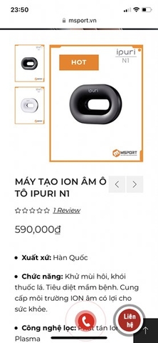 Máy tạo i-on âm Inpuri Hàn Quốc N1