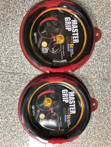 Bọc vô lăng cao cấp SC đỏ + cacbon