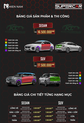 Cách âm Cửa Supercar ( Xe Sedan)