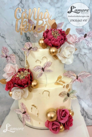 Bánh sinh nhật 2 tầng tặng bà, tặng mẹ