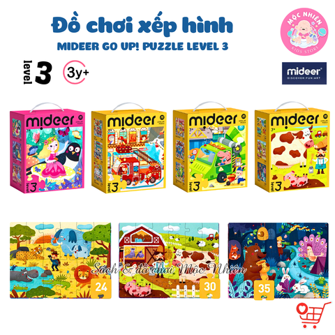 Đồ chơi xếp hình puzzle Mideer - Level 3 (03 tranh 24-30-35 mảnh ghép)