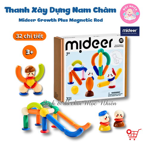Đồ chơi xếp hình nam châm que cho bé từ 3 tuổi - Mideer Growth Plus Magnetic Rod - MD1588