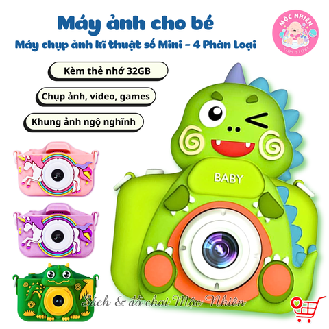 Máy chụp hình Camera - Máy ảnh kỹ thuật số cho bé có tích hợp chơi game (Tặng kèm thẻ nhớ 32GB)