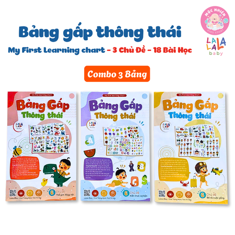 Combo 03 Bảng gấp thông thái My First Learning chart (3 chủ đề) - Lalala Baby