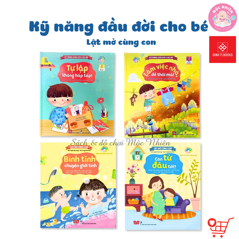 Combo 04 cuốn Sách - Kỹ năng đầu đời cho bé - Lật mở cùng con - Đinh Tị Books