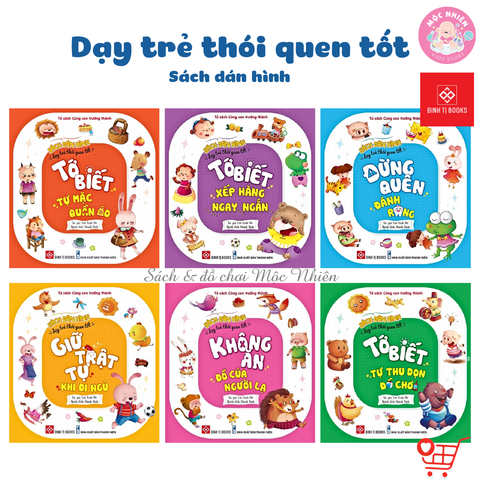 Combo 06 cuốn Sách Dán hình - Dạy trẻ thói quen tốt - Đinh Tị Books
