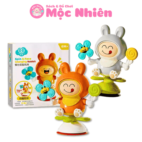 Đồ chơi thỏ nhảy múa thay đổi biểu cảm kèm chong chóng xoay tròn cho bé sơ sinh Goodway Rabbit