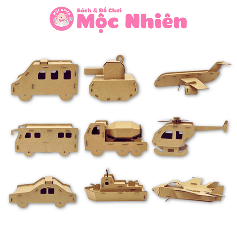 Đồ chơi giấy từ bìa carton cao cấp - Mô hình lắp ráp phương tiện giao thông (Nhiều mẫu) - MAGIX