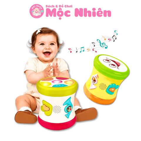 Trống đồ chơi hai mặt phát nhạc cho bé Goodway Drum GW3501C, Đồ Chơi Âm Nhạc An Toàn Cho Bé Từ 12 Tháng Tuổi