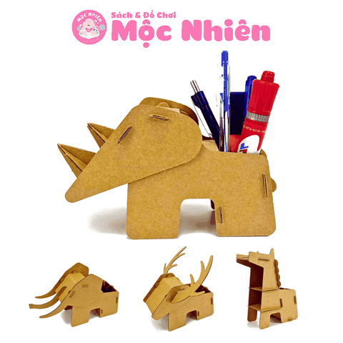 Đồ chơi giấy từ bìa carton cao cấp - Hộp bút để bàn giấy carton (Nhiều mẫu) - Hộp đựng bút Magix