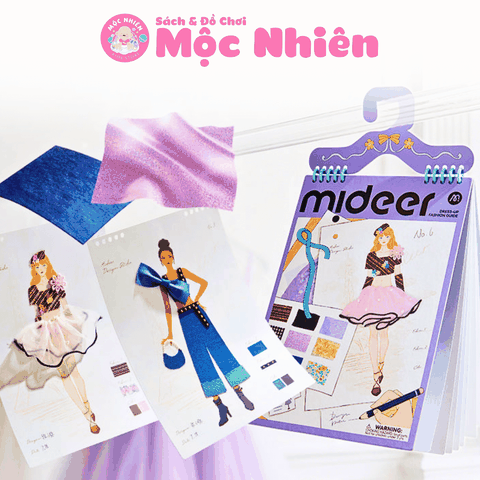 Sổ tay thiết kế thời trang Mideer kèm vải - Đồ chơi cho bé gái Dress-up Fashion Guide MD2348