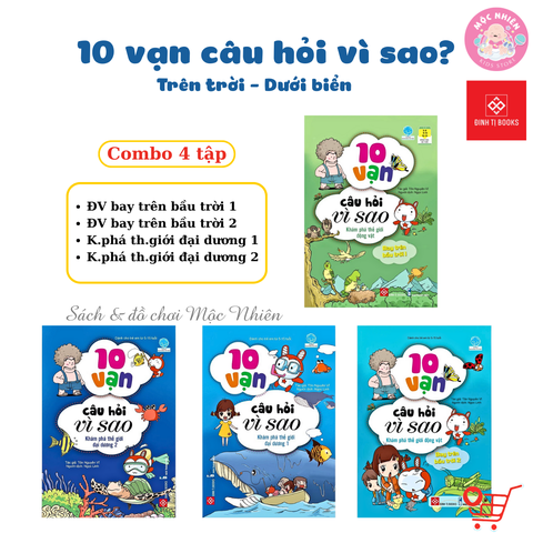 Combo 4 quyển Sách 10 vạn câu hỏi vì sao Trên trời - Dưới biển - Đinh Tị Books