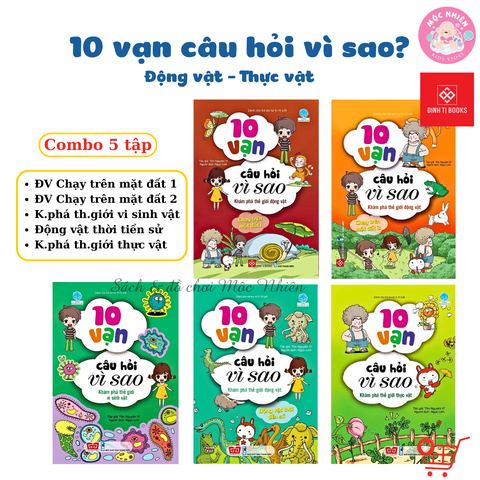Combo 5 quyển Sách - 10 vạn câu hỏi vì sao - Động vật - thực vật - Đinh Tị Books