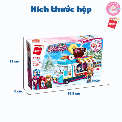 Đồ chơi lắp ráp Qman 2024 - Xe bán đồ uống nóng (329 mảnh ghép)