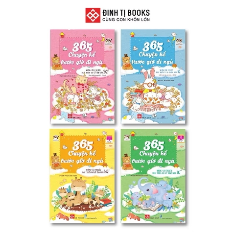 Combo 04 cuốn Sách - 365 chuyện kể trước giờ đi ngủ - Những câu chuyện phát triển chỉ số IQ và EQ cho trẻ từ 2-12 tuổi - Đinh Tị Books