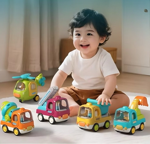 Ô tô đồ chơi trẻ em, xe tải đồ chơi, xe trộn bê tông, xe xúc cát cho bé có nhạc vui nhộn Goodway