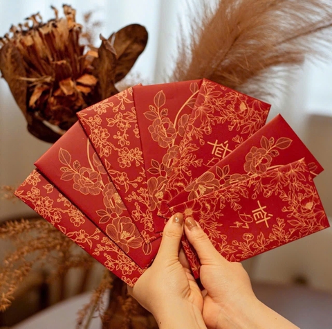 Set 30 bao lì xì Tết 2026 - Mẫu hoa nhí truyền thống