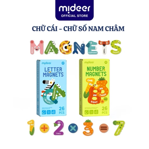 Combo 02 Bộ Chữ Cái và Chữ Số Nam Châm Mideer - Letter Magnets/Number Magnets
