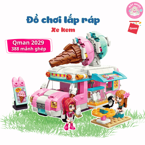 Đồ chơi lắp ráp Qman 2029 - Xe kem (388 mảnh ghép) dành cho bé từ 6 tuổi