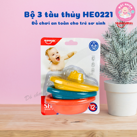 Đồ chơi nhà tắm Huanger HE0221: bộ 3 tàu thủy
