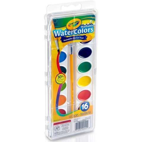 Bộ 16 và 8 màu nước Crayola kèm cọ, dễ tẩy rửa