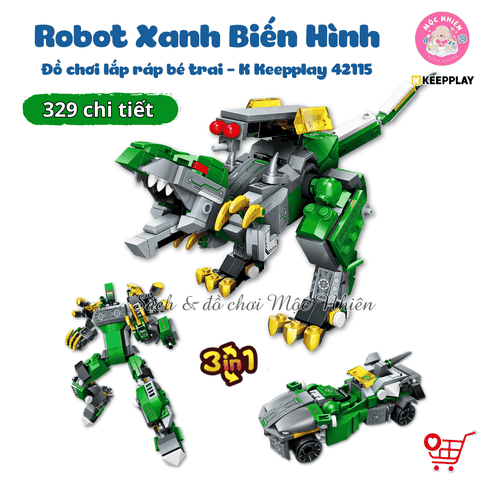 Đồ chơi lắp ráp xếp hình Keepplay 42115 - Robot xanh biến hình