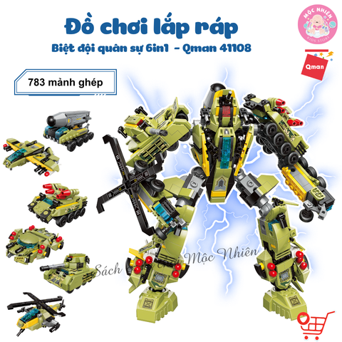 Đồ chơi lắp ráp xếp hình Qman 41108 - Biệt đội quân sự (783 mảnh ghép)