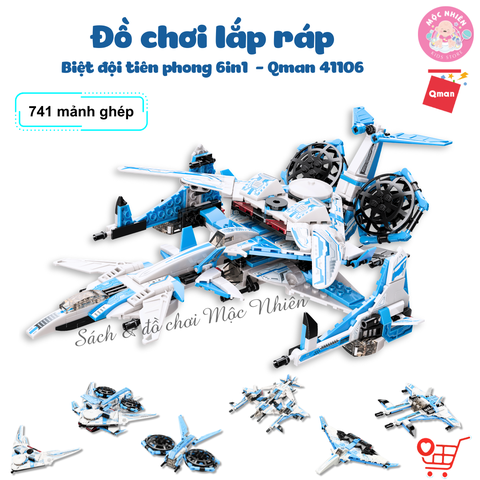 Đồ Chơi Lắp Ráp Qman 41106 (741 chi tiết) - Biệt Đội Tiên Phong - Máy Bay Chiến Đấu Thiên Hà - Cho bé từ 6t