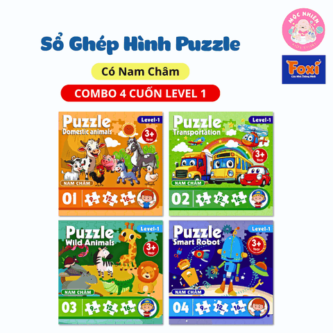 Đồ chơi ghép hình puzzle nam châm gấp lại thành cuốn sổ - Puzzle Foxi 2501 Level 1
