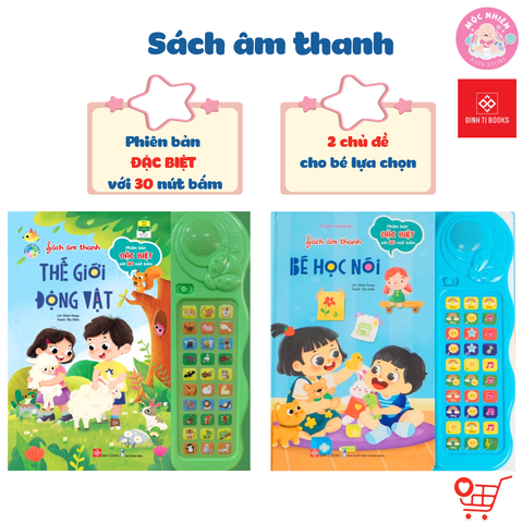 Sách Âm Thanh Phiên Bản Đặc Biệt với 30 Nút Bấm - Thế Giới Động Vật và Bé Học Nói - Đinh Tị Books