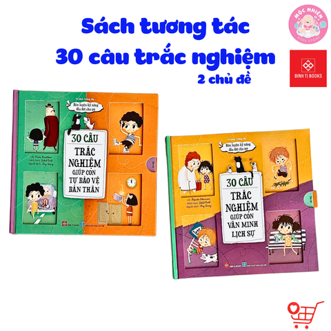 Combo 02 cuốn Sách tương tác - Rèn luyện kỹ năng đầu đời cho trẻ - 30 câu trắc nghiệm - Đinh Tị Books
