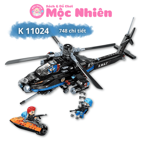 Đồ chơi lắp ráp xếp hình Keepplay 11024 - Máy bay trực thăng quân sự (748 chi tiết)