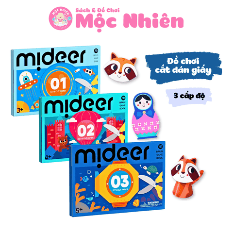Combo 03 bộ cắt giấy thủ công Lets Cut Paper Mideer 03 cấp độ