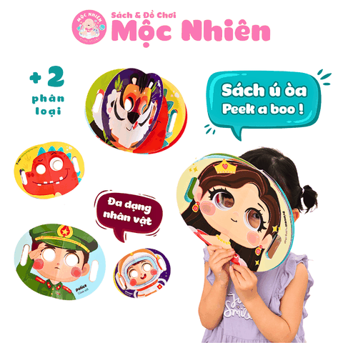 Sách giấy Peek a boo ú oà Ai đây nhỉ thú vị - kích thích trí tưởng tượng phát triển khả năng ghi nhớ Lalala baby