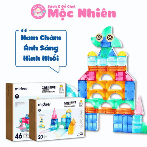 Đồ chơi xếp hình nam châm ánh sáng hình khối - Mideer Creative Magnetic Building Blocks - Dành cho bé từ 3 tuổi