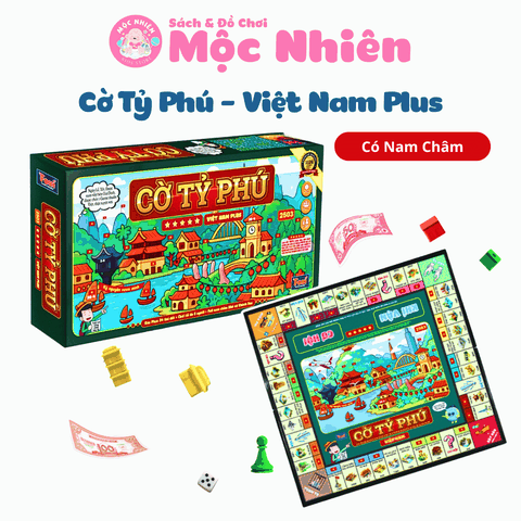 Bộ Cờ Tỷ Phú Việt Nam Plus 34 tỉnh thành (có nam châm) - Chiến lược kinh doanh chơi nhóm bạn 4 và 6 người - Hiệu Foxi