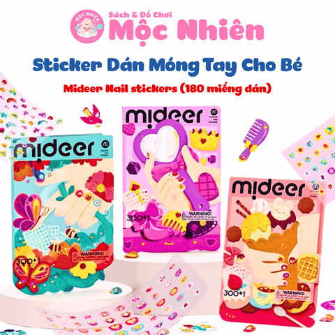 Đồ chơi Sticker dán móng tay cho bé Mideer Nail stickers 4 mẫu miếng dán cho bé gái