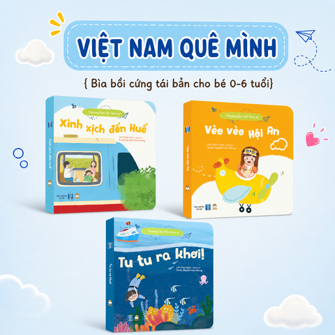 Sách thơ - Bộ Việt Nam quê mình 3 cuốn Bồi cứng tái bản cho bé 0-6 tuổi - Lionbooks