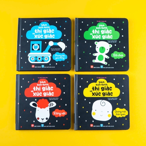 Combo 04 quyển Sách Tương Tác Kích Thích Thị Giác và Xúc Giác (0 - 3 Tuổi) - Đinh Tị Books
