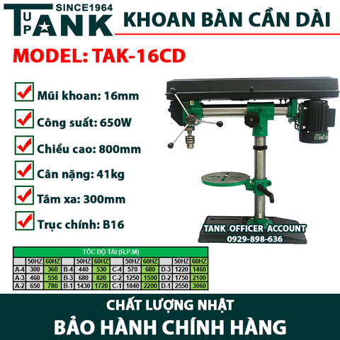 Máy khoan cần TANK TAK-16CD