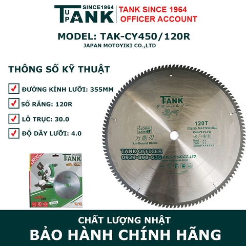 Lưỡi cắt nhôm 450 Tank since 1964 TAK-450CY/120R/30