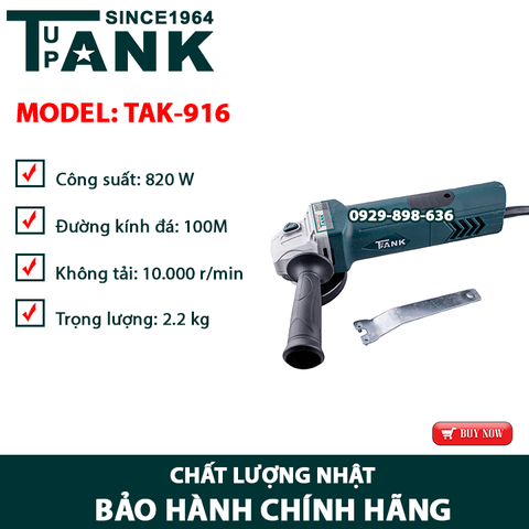 Máy mài chạy điện TANK since 1964 TAK-916 (100MM-820W)
