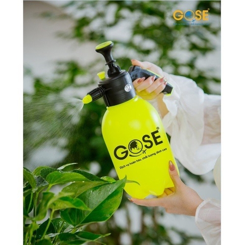 Bình xịt tưới cây cảnh 2L/3L GOSE vòi ngắn dài 25cm phun sương, có cài tự động