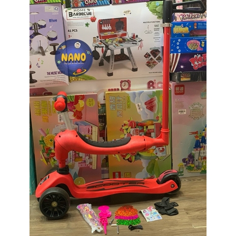 [Chính hãng] [Ảnh thật]_ Xe trượt Scooter 3in1(chồi+đẩy+scooter)63820-Hàng chính hãng Gluck Baby