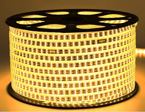 Đèn led dây mạch đôi ánh sáng vàng cuộn 100m