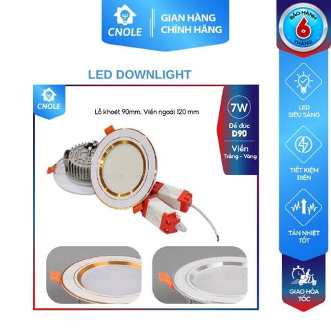 Đèn LED trang trí âm trần thạch cao 7W CNOLE đế đúc