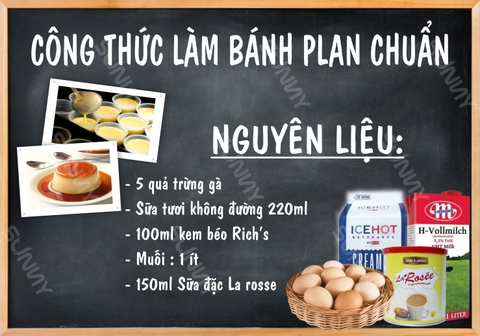 CÔNG THỨC LÀM BÁNH PLAN CHUẨN