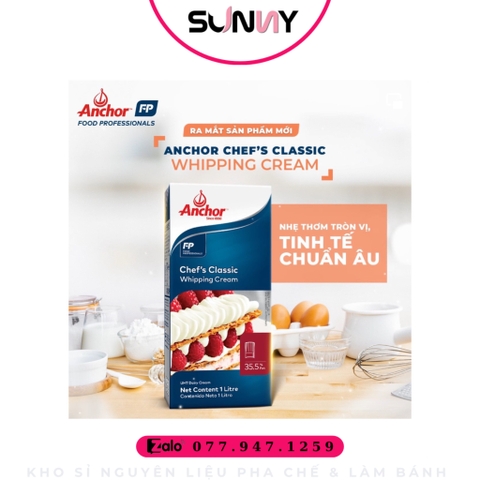 WHIPPING CREAM ( CLASSIC, KEM ĐẦU BẾP ) ANCHOR | THÙNG 12 HỘP