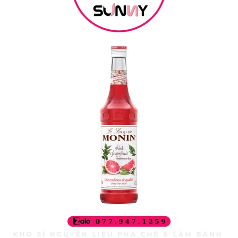 SYRUP MONIN ( 700ML ) - PINK GRAPEFRUIT NAT ( BƯỞI HỒNG ) | THÙNG 6 CHAI