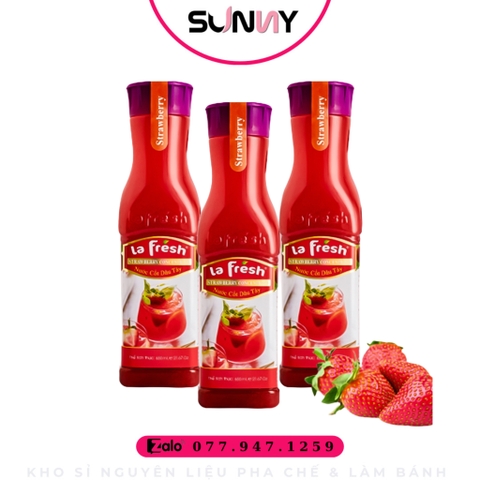 NƯỚC CỐT TRÁI CÂY - LA FRESH - DÂU TÂY | THÙNG 12 CHAI